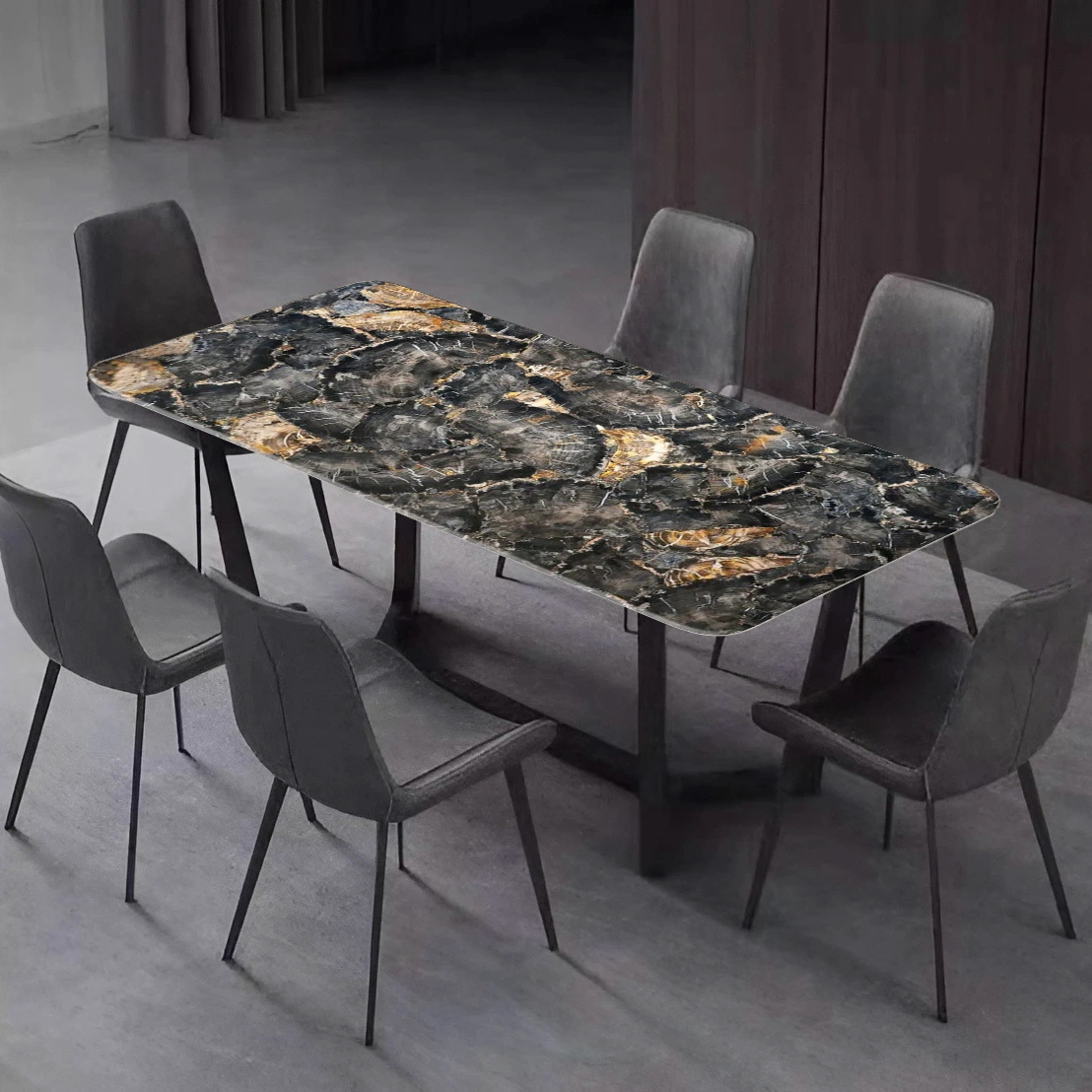 Black Petrified Wood Round