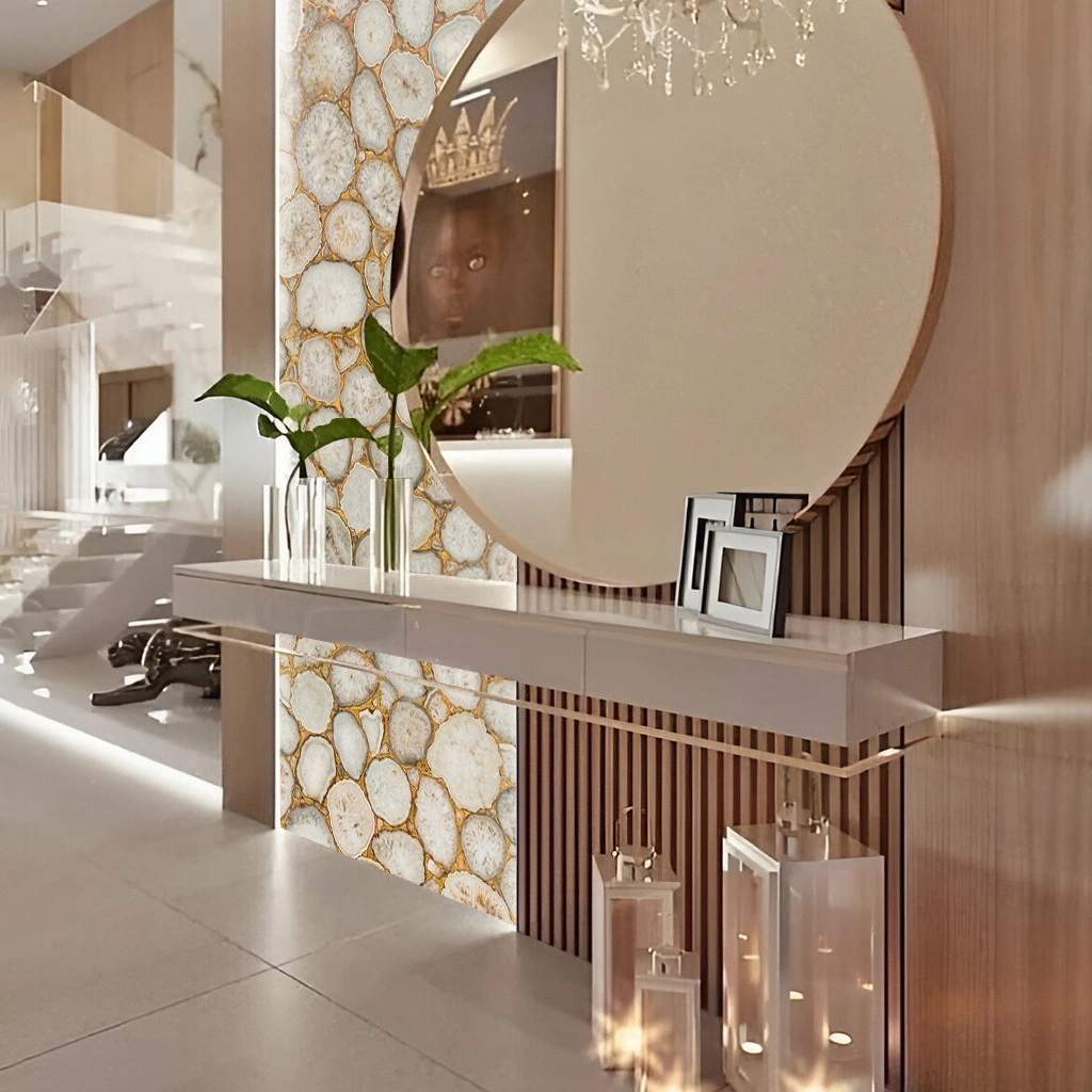 Crystal Agate With Golden Glitter