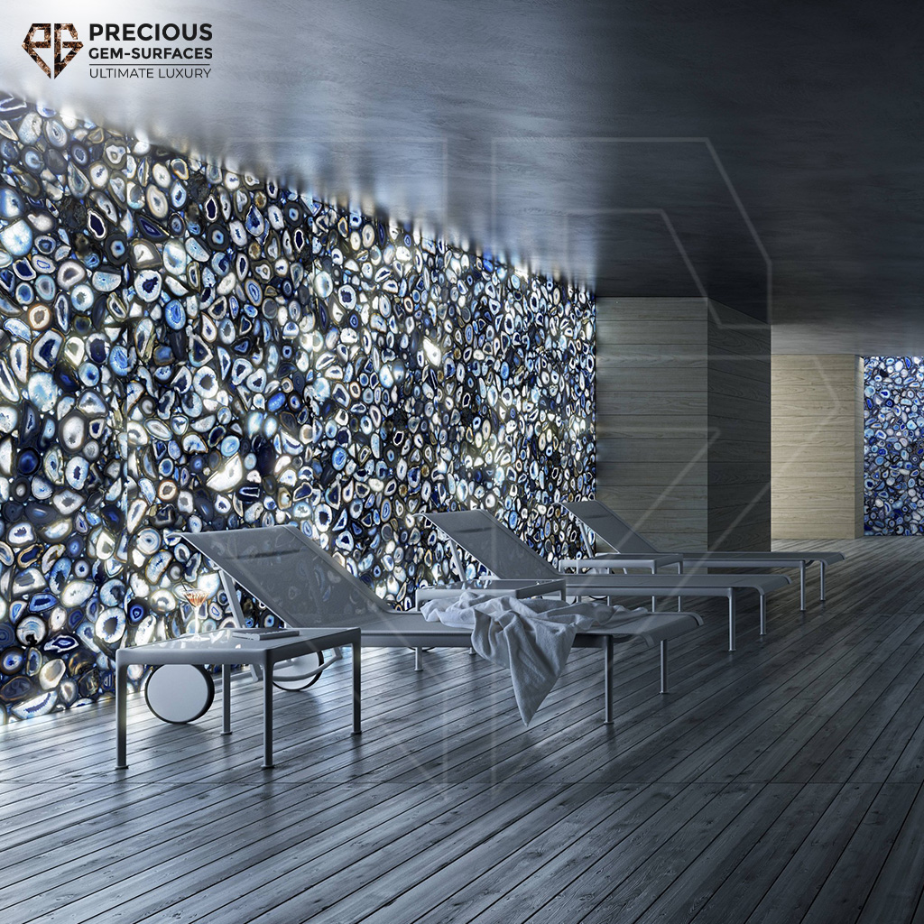 Blue Agate Furniture Slab