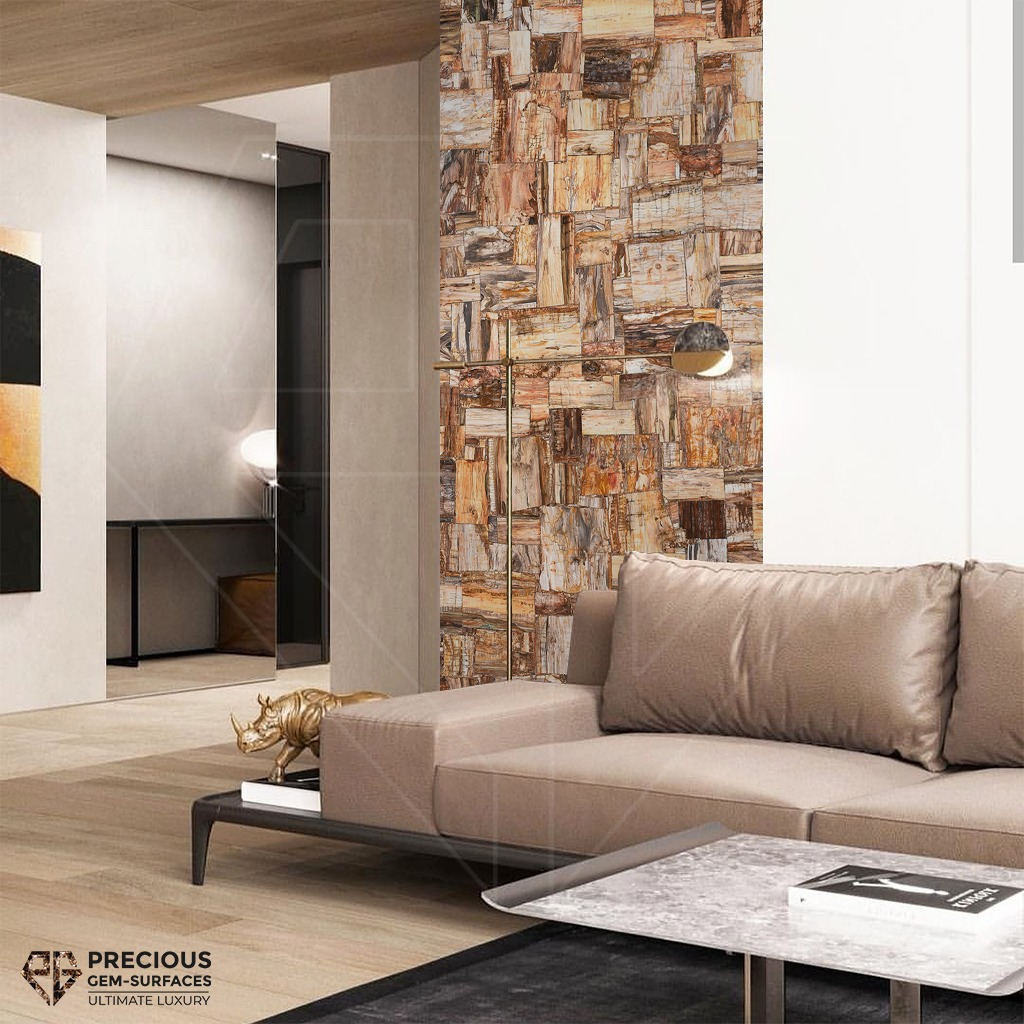 Brown Petrified Wood Retro Feature Surface