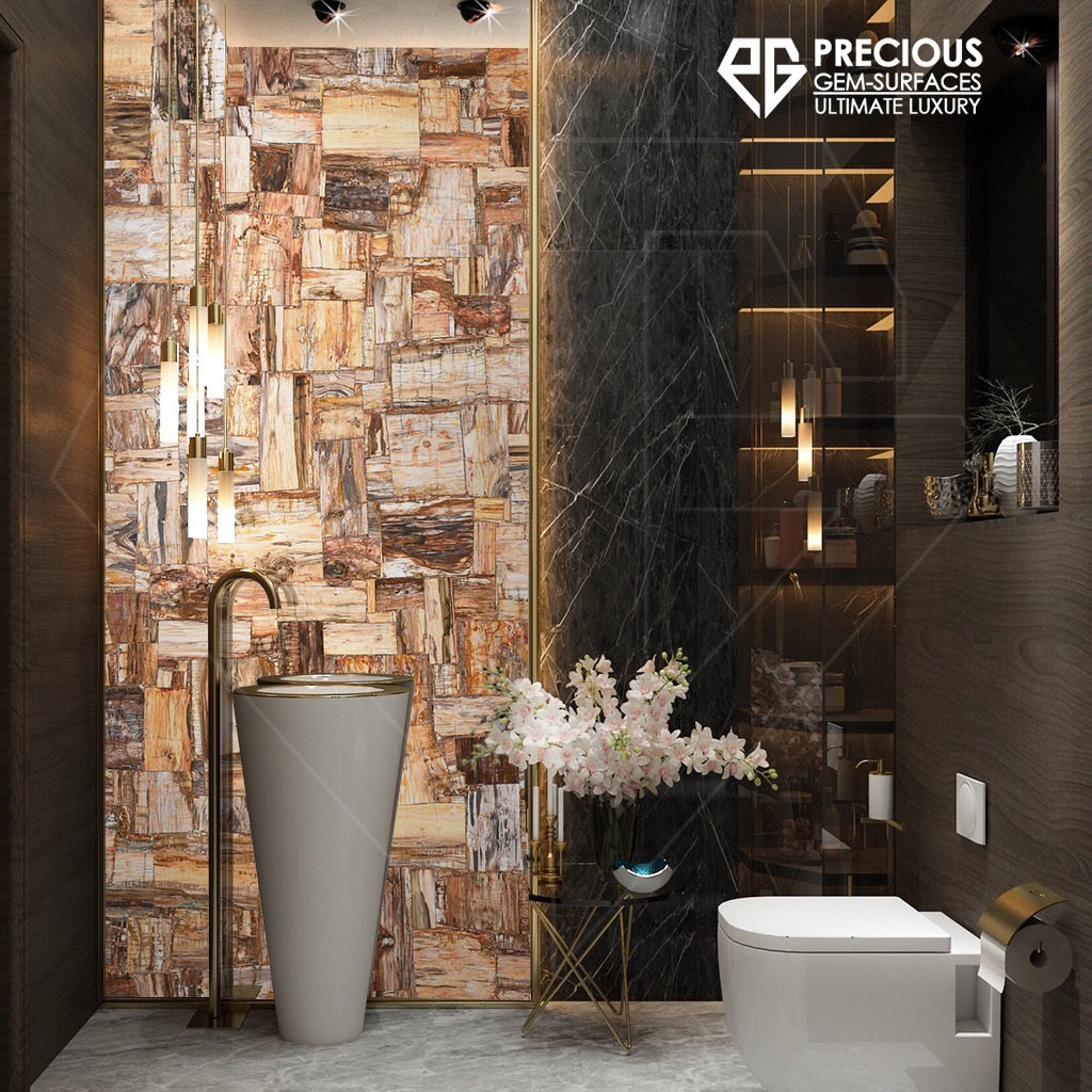 Brown Petrified Wood Retro in Kitchen and Bathroom