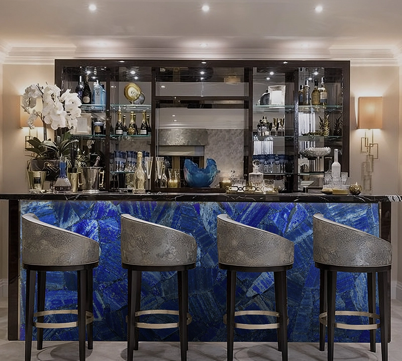 Lapis Lazuli Semiprecious Gemstone Slab for custom luxury table top