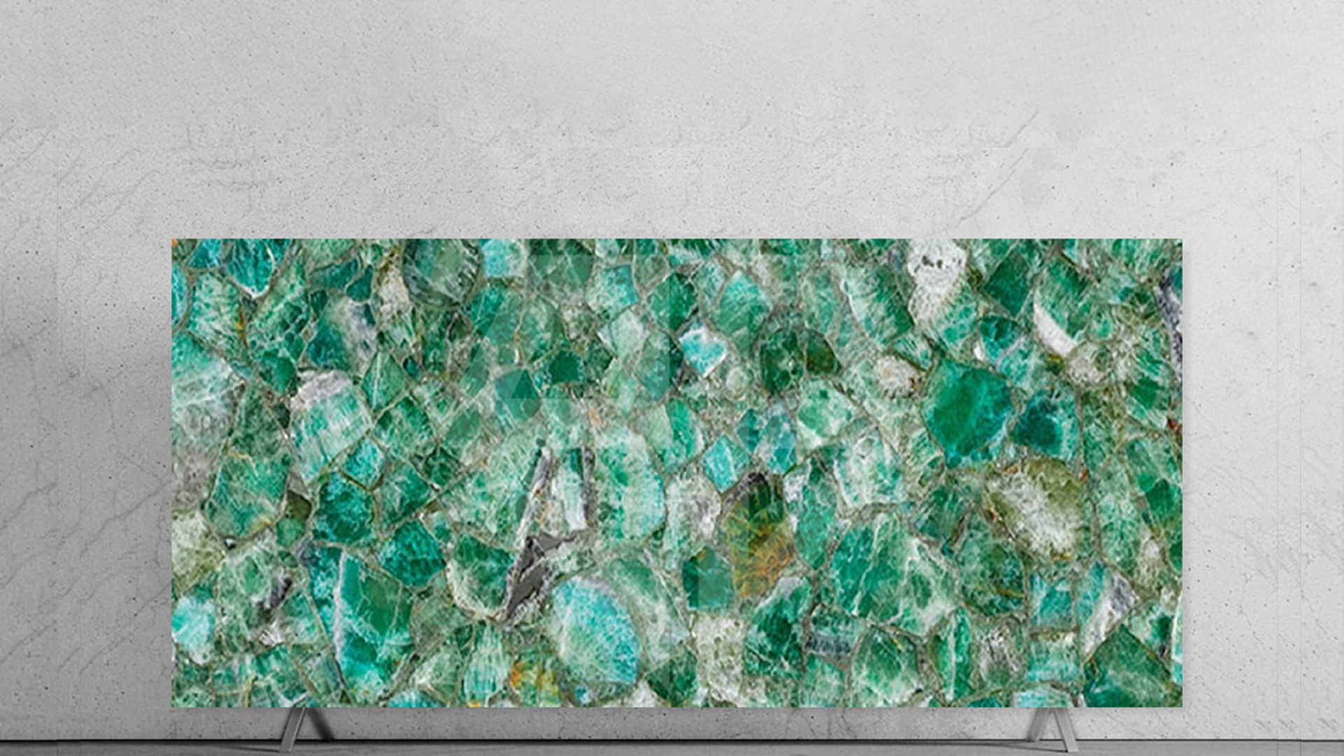 Green Fluorite Semiprecious Stone Slab for interior flooring